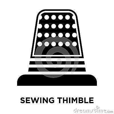 Sewing thimble black variant iconÂ  vector isolated on white background, logo concept of Sewing thimble black variantÂ  sign on t Vector Illustration